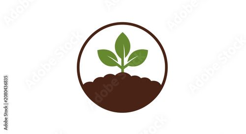 Minimalistic Seedling Logo For Ecology, Eco-Friendly, Natural Environment And Sustainability