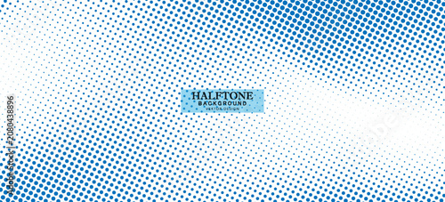 Принти на полотні Modern blue halftone background with expanding dot texture, soft comic gradient, clean pop art design, seamless vector illustration