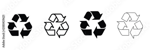Obraz na plátně Recycle Icon, Recycling Vector Graphic Featuring Editable Outline and Solid Styl