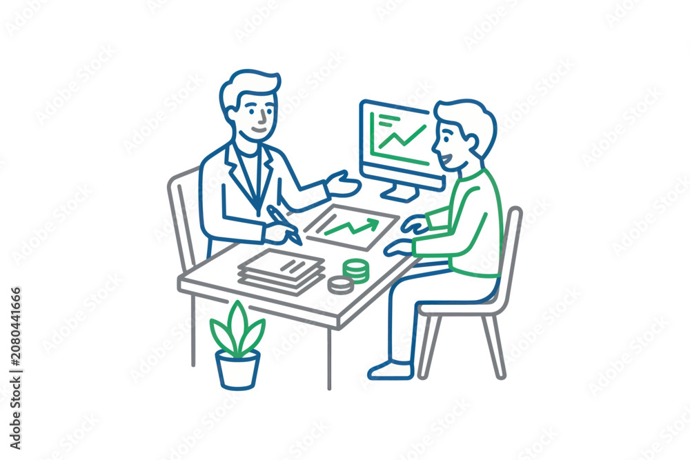 Fototapeta premium Business Consultation Meeting Vector Illustration