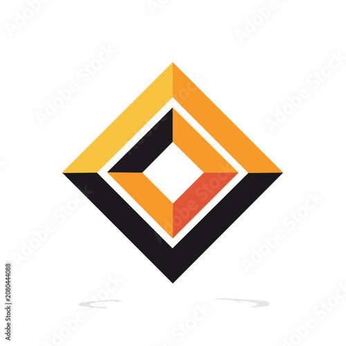 Abstract geometric diamond logo with gradient colors