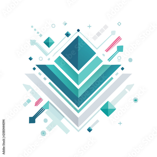 Abstract Geometric Chevron Arrow Vector Design