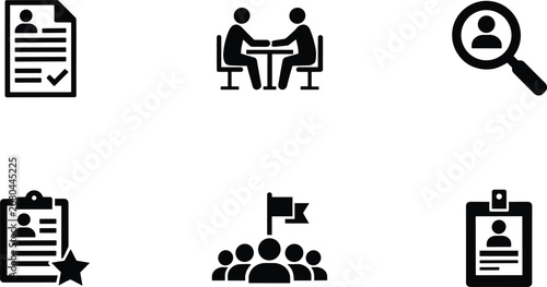 Business and Human Resources Icons with vector