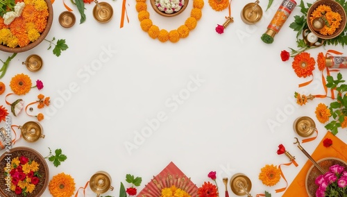 Flowers and Decorations Arranged for a Traditional Celebration in a Colorful ...