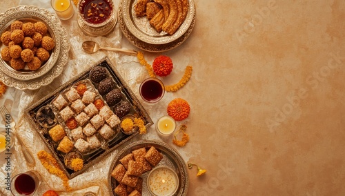 Sweets and Treats Displayed on Silver Trays for a Festive Gathering