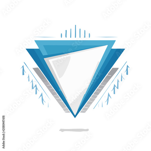 Abstract layered triangle with arrows vector design