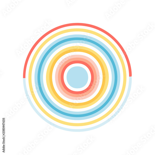 Colorful Concentric Circles Vector Design