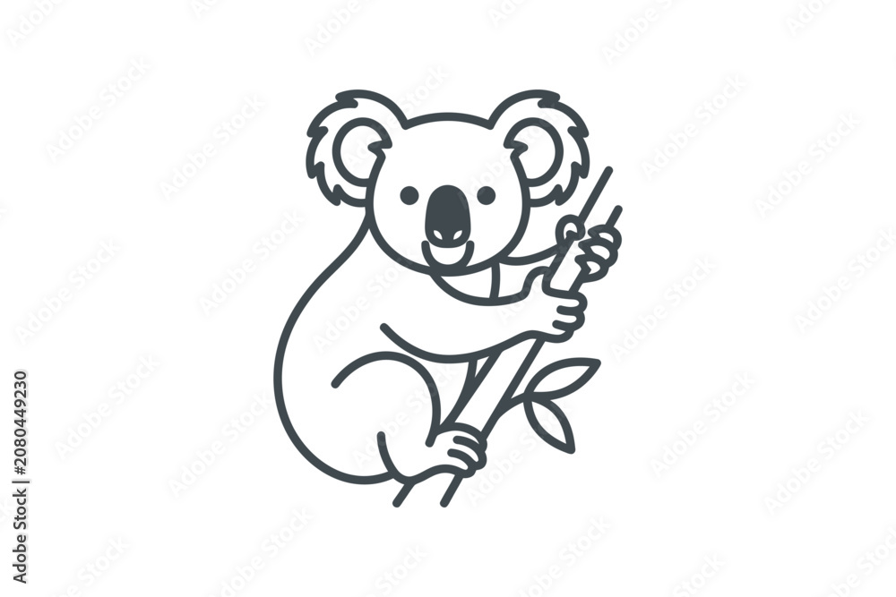 Fototapeta premium Minimalist Koala Bear Vector Illustration