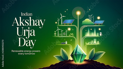 Renewable energy tree concept for akshay urja day