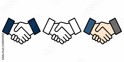 фотографія Handshake Illustrations Flat Vector Graphic On White Background