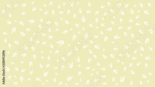 white bunnies on pale yellow background