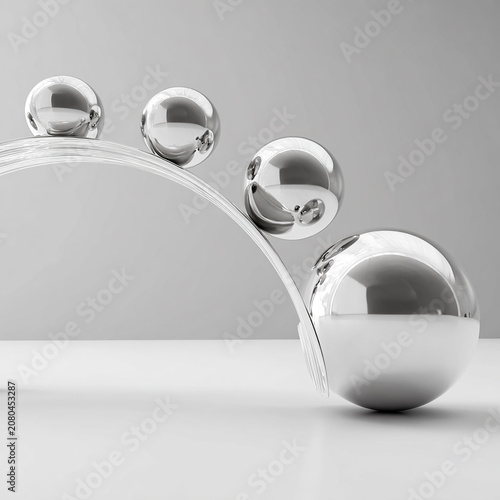 A Smooth Surface  Aluminum Balls With Isolated Background  generated by AI 