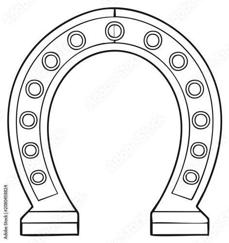 Outline of a Horseshoe for Good Luck and Symbolism