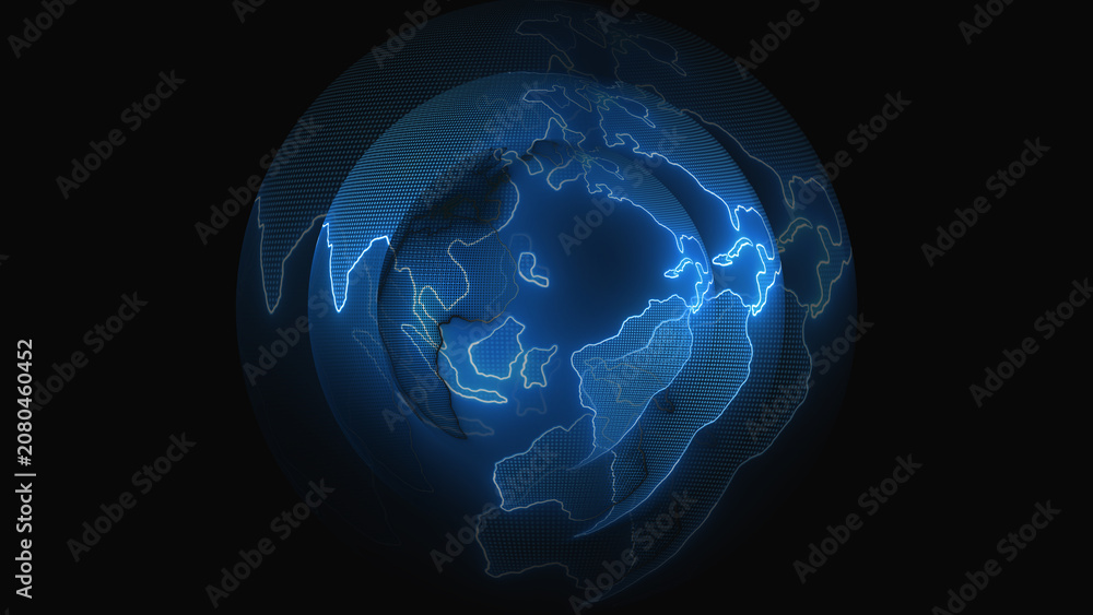 Fototapeta premium Digital globe background features a modern layout. This digital globe background represents network data security. Abstract digital globe background design.