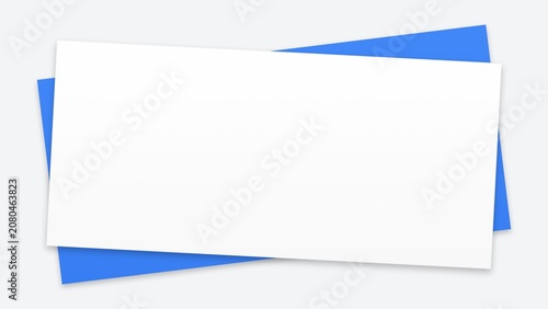 Konstfotografi 青いレイヤー背景に白いカードを配置したコピースペース素材