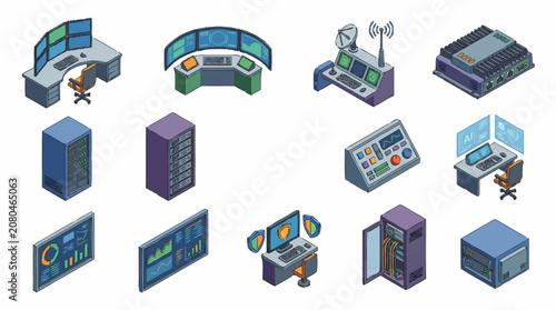 Isometric Technology and Network Equipment Collection.