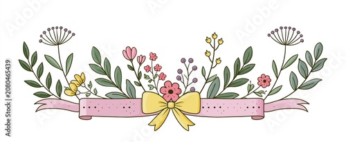 Exquisite hand-drawn floral line art with intricate blooms and elegant vines on a soft background 