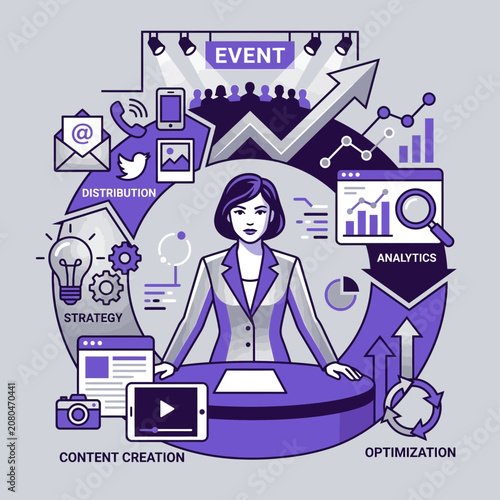Strategic Event Planning And Business Growth Cycle Illustration