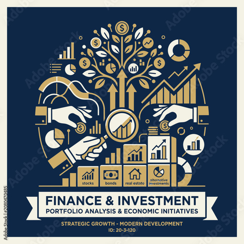 Strategic Financial Growth And Investment Visualized With Modern Infographic Elements