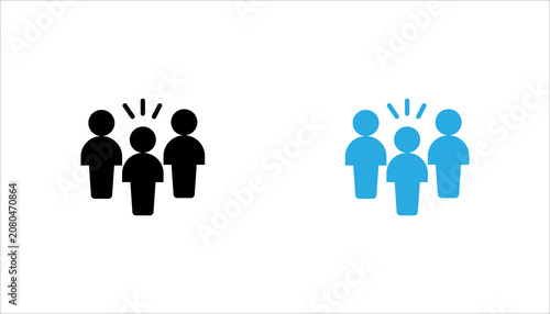 Minimal leadership team line icon featuring three people with the central figure highlighted. Suitable for business management, teamwork, organization, human resources, leadership, and collaboration c