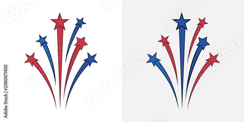 Patriotic starburst graphics for 4th of july and independence day celebrations