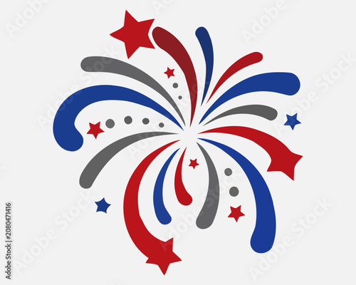 Patriotic firework design for 4th of july celebrations