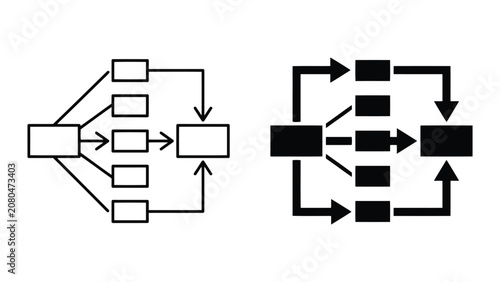 Workflow process diagram flowchart business icon set with flowchart, workflow