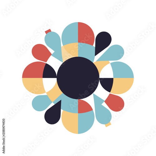 Colorful Abstract Geometric Flower Vector