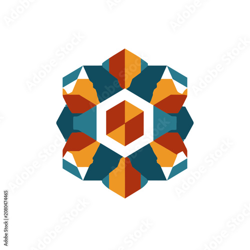 Colorful Geometric Mandala Vector Design