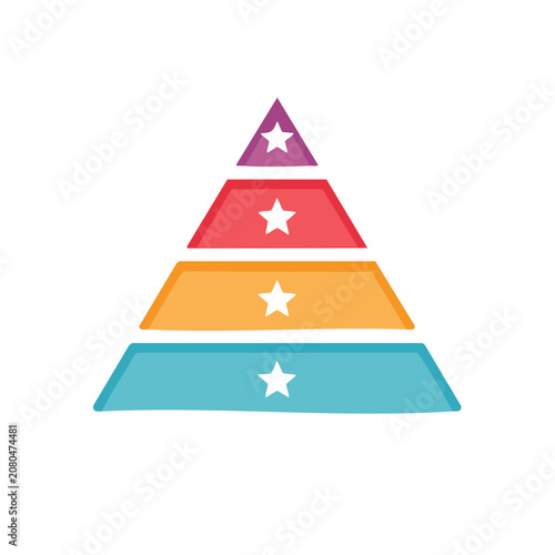 Colorful tiered pyramid with star symbols vector