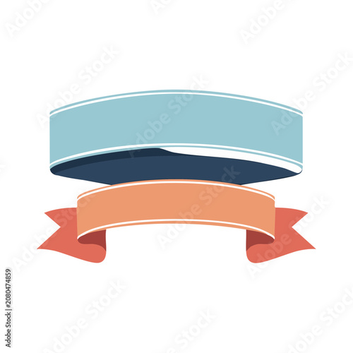 Layered Curved Banner Ribbon Vector