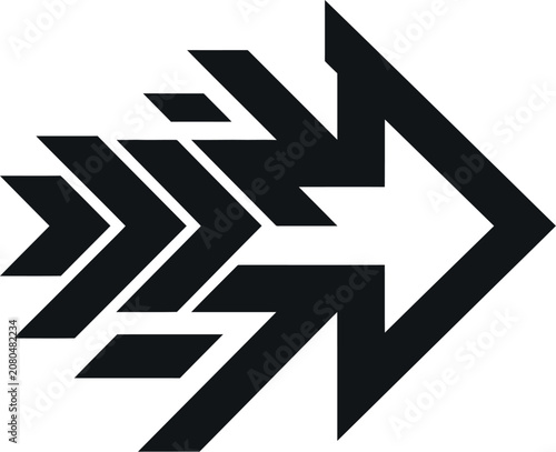 Abstract Dynamic Fast Forward Arrow Vector Silhouette