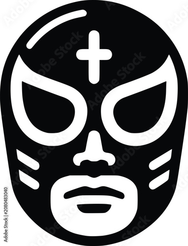 Mexican Lucha Libre Wrestling Mask Vector Icon