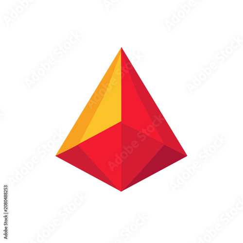 Colorful geometric pyramid vector illustration