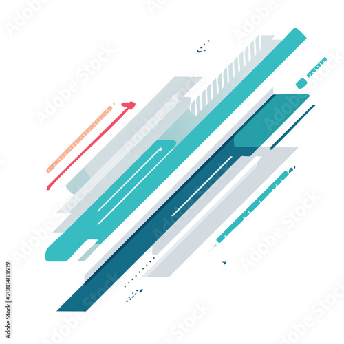 Abstract geometric vector illustration with dynamic lines