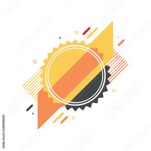Abstract Geometric Sun with Radiating Shapes