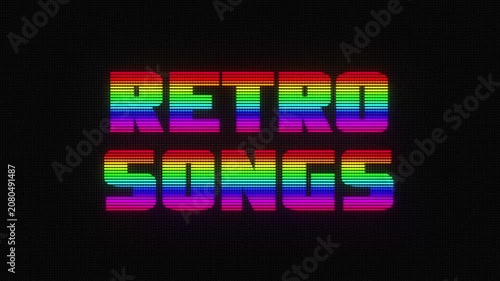 Retro Songs Playlist Letters Words Multicolor Old Vintage VHS Style 