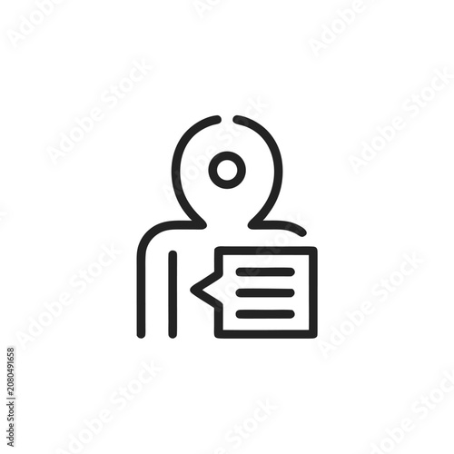 AI Chatbot Line Art Vector Icon for Artificial Intelligence, Virtual Assistant, Customer Support, Messaging, and Web Interface Design