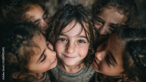Children celebrate Children’s Day with joy while playing together at a local event in a busy neighborhood during the afternoon