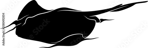 Photography vector can editable Fluid silhouette of a stingray gliding gracefully through th