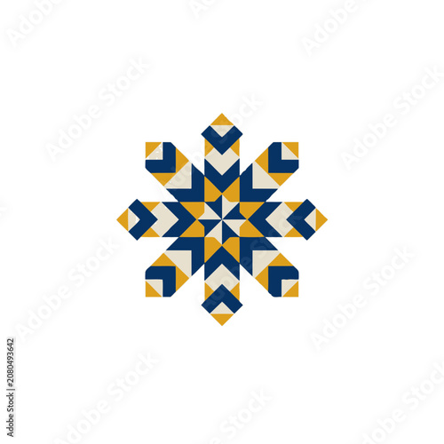 Geometric Snowflake Vector Design
