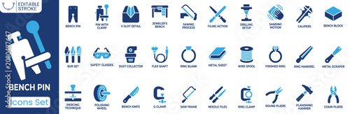 Canvas Print Jewelry tools icon set