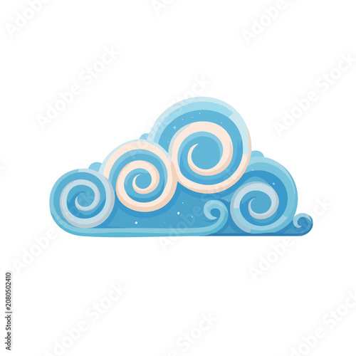 Swirling Cloud with Spiral Patterns Vector Illustration