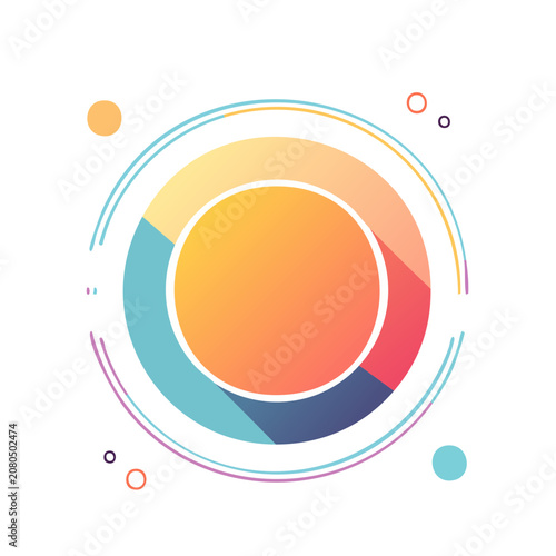 Abstract circular diagram with flat design elements