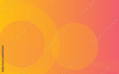Abstract background, featuring a vibrant, gradient transition from, warm yellow to, soft pink with, large overlapping circular, geometric shapes