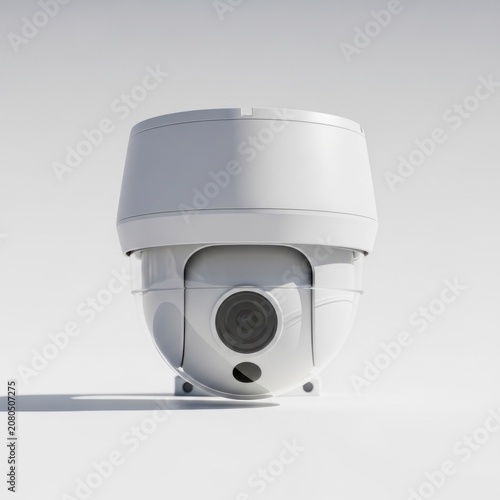 Modern White Security Camera with Advanced Surveillance Technology.