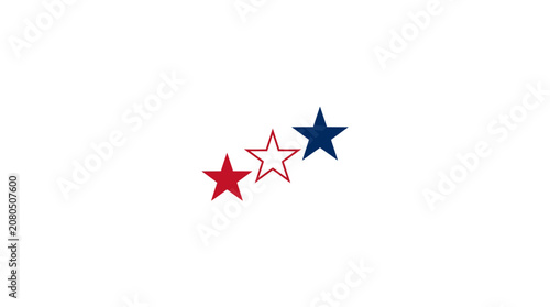 Three stars in red white and blue