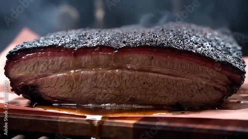 Slicing through tender perfectly roasted beef
