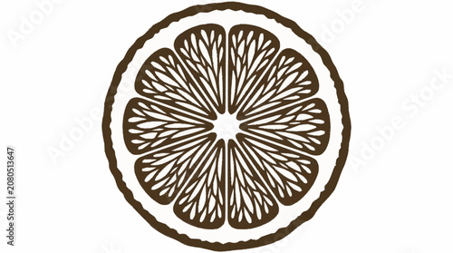 Foto Detailed Cross Section of a Citrus Fruit Slice.
