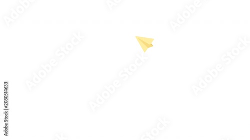 Flying paper plane isolated with transparency alpha channel